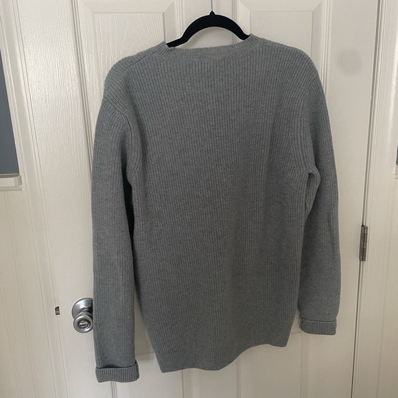 A.P.C. Rue Madame Paris APC Women's Crew Knit Sweater 100% Camel Wool XL Blue - Picture 6 of 7